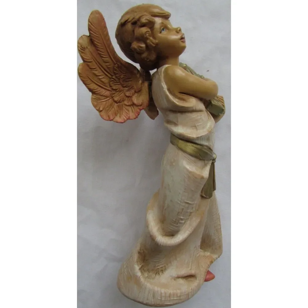 Vintage Angel playing harp Fontanini Italy 6